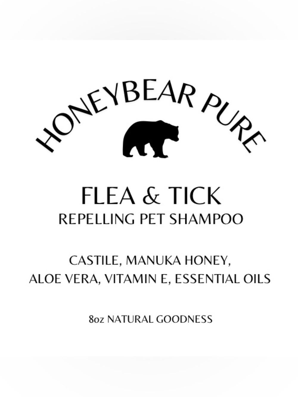 Flea & Tick Repelling Pet Shampoo HoneyBear Pure Natural Dog & Cat Safe Bath